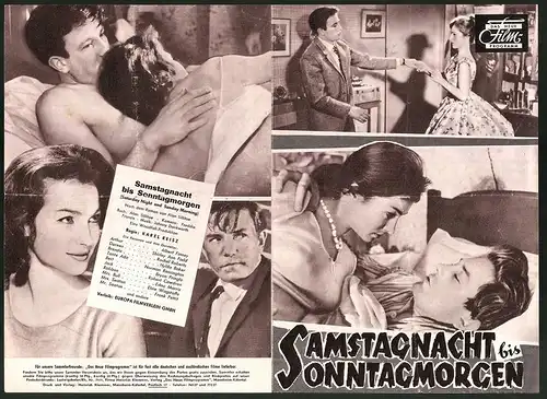 Filmprogramm DNF, Samstagnacht bis Sonntagsmorgen, Albert Finney, Shirley Ann Field, Regie: Karel Reisz