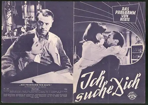 Filmprogramm Programm von Heute Nr. 442, Ich suche Dich, O. W. Fischer, Anouk Aimée, Regie: O. W. Fischer