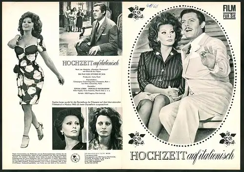 Filmprogramm Film für Sie Nr. 64 /66, Hochzeit auf Italienisch, Sophia Loren, Marcello Mastroianni, Regie: V. de Sica
