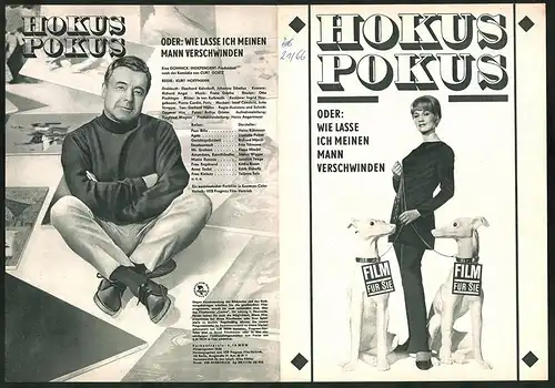 Filmprogramm Film für Sie Nr. 72 /66, Hokus Pokus, Liselotte Pulver, Heinz Rühmann, Regie: Kurt Hoffmann