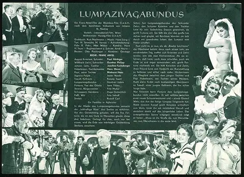 Filmprogramm Programm von Heute Nr. 473, Lumpazi-Vagabundus, Paul Hörbiger, Gunther Philipp, Regie: Franz Antel