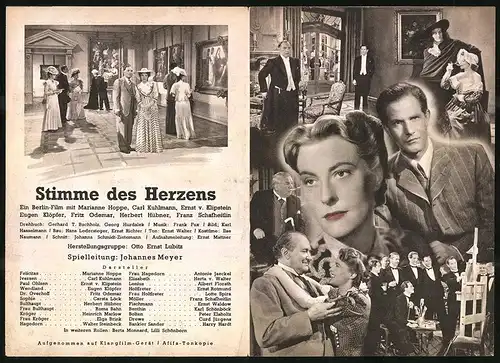 Filmprogramm IFK Nr. 3300, Stimme des Herzens, Marianne Hoppe, Carl Kuhlmann, Regie: Johannes Meyer