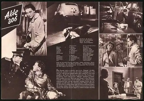 Filmprogramm PFI, Akte 306, B. Bitkow, T. Pilezkaja, M. Bernes, Regie: Anatoli Rybakow