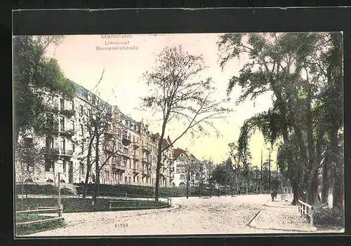 AK Mannheim-Lindenhof, Rennershofstrasse mit Bäumen