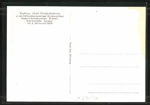 AK Würzburg-West, Raststätte, Hotel Waldbüttelbrunn