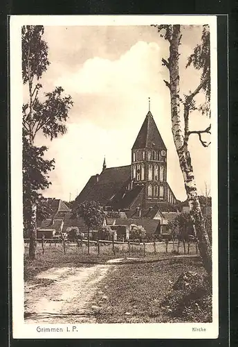 AK Grimmen i. P., Kirche im Ortsbild