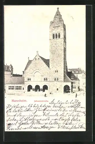 AK Mannheim, Johanniskirche im Sonnenschein