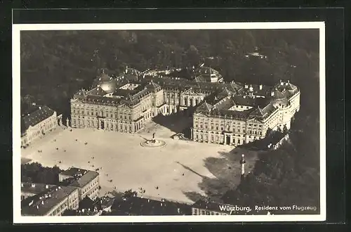 AK Würzburg, Fliegeraufnahme der Residenz