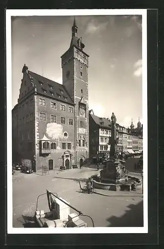 AK Würzburg, Grafen Eckard-Turm mit Vierröhrenbrunnen