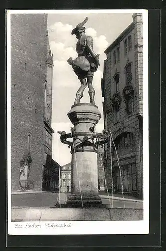 AK Bad Aachen, Blick auf den Hühnerdieb-Brunnen