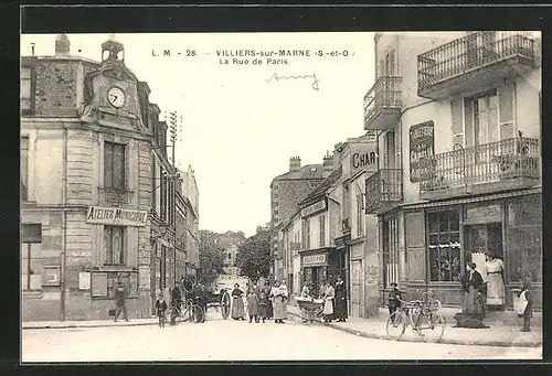 AK Villiers-sur-Marne, La Rue de Paris