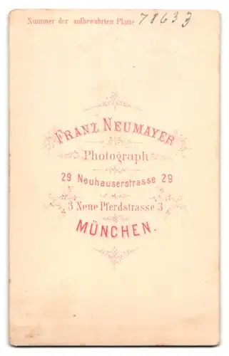 Fotografie Franz Neumayer, München, Neuhauserstrasse 29, Portrait bürgerlicher Herr mit Oberlippenbart