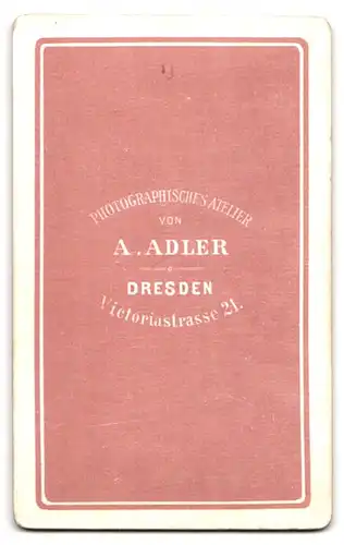 Fotografie A. Adler, Dresden, Victoriastrasse 21, Portrait kleiner Junge in hübscher Kleidung