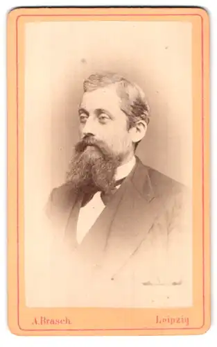 Fotografie A. Brasch, Leipzig, Turnerstr. 7, Portrait Edelmann mit Vollbart im Anzug
