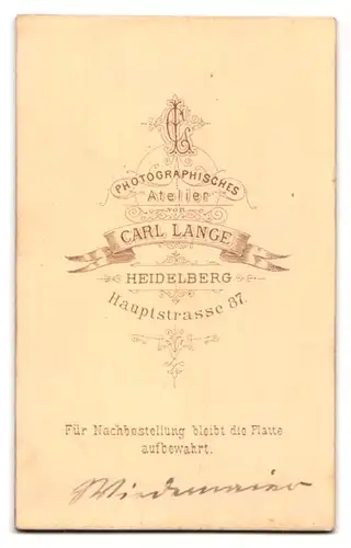 Fotografie Car lLange, Heidelberg, Hauptstrasse 87, Edelmann mit langem Kinn - und Schnauzbart