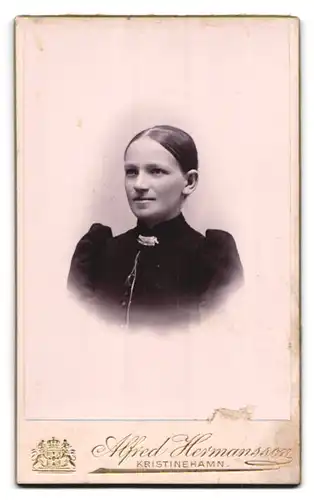 Fotografie Alferd Hermansson, Kristinehamn, 17 Österlanggatan, Putte mit Dokumenten & Wappen, Rückseitig Damen Portrait