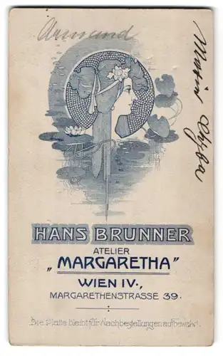 Fotografie Hans Brunner, Wien, Margarethenstr. 39, Kopf einer jungen Frau im Jugendstil