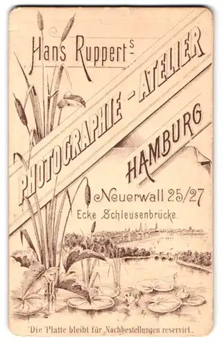 Fotografie Hans Ruppert, Hamburg, Neuer Wall 25-27 Ecke Schleusenbrücke, Ansicht Hamburg, Alster-Panorama
