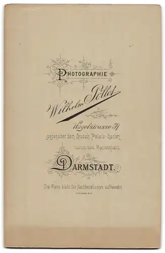 Fotografie Wilhelm Pöllot, Darmstadt, Hügelstr. 59, Portrait Gardesoldat, Schulterstück Einjährig Freiwilliger