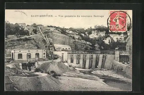 AK Saut-Mortier, Vue générale du nouveau Barrage