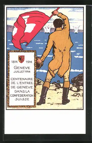 Künstler-AK Geneve, Centenaire de l`Entree de Geneve dans la Confederation Suisse 1914