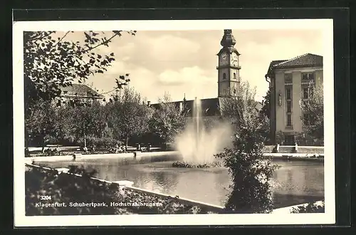 AK Klagenfurt, Schubertpark, Hochstrahlbrunnen