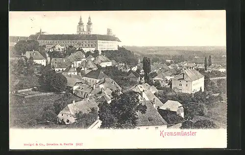 AK Kremsmünster, Ortspartie mit Schloss