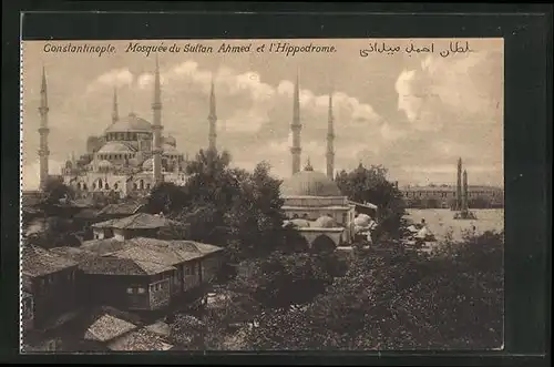 AK Constantinople, Mosquée du Sultan Ahmed et l`Hippodrome