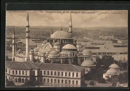 AK Constantinople, Vue panoramique de la Mosquée Suleymanie