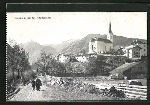 AK Kaprun, Ortsansicht mit Kirche und Kaprun