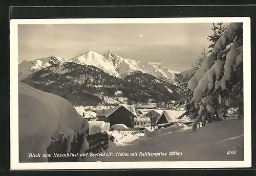 AK Seefeld, Blick vom Hexenhäusl, Ortsansicht mit Reitherspitze