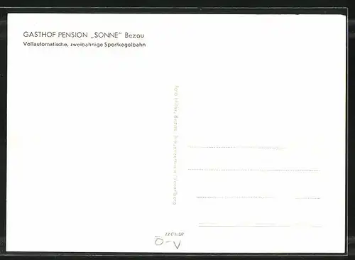 AK Bezau, Gasthof & Pension Sonne, Kegelbahn