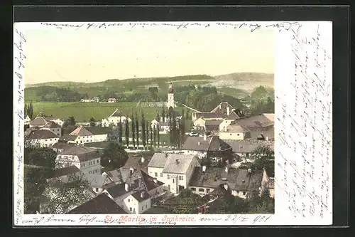 AK St. Martin im Innkreise, Teilansicht der Ortschaft