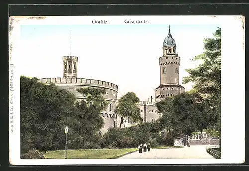 AK Görlitz, Gartenansicht des Kaisertrutz