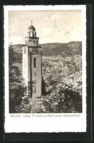 AK Oberndorf /Neckar, Kirche mit Blick auf die Neckarvorstadt