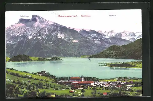 AK Mondsee, Salzkammergut, Schafberg & Dachstein