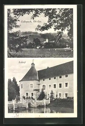AK Gallspach, Schloss und Blick auf den Ort