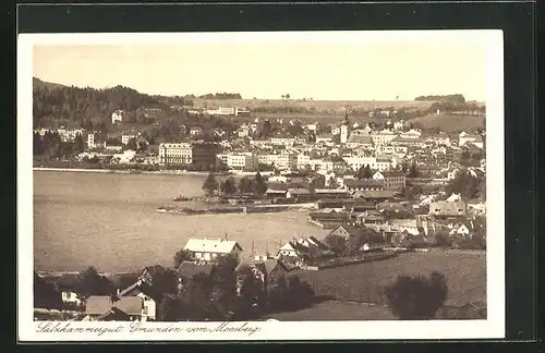 AK Gmunden, Ortsansicht vom Moosberg aus