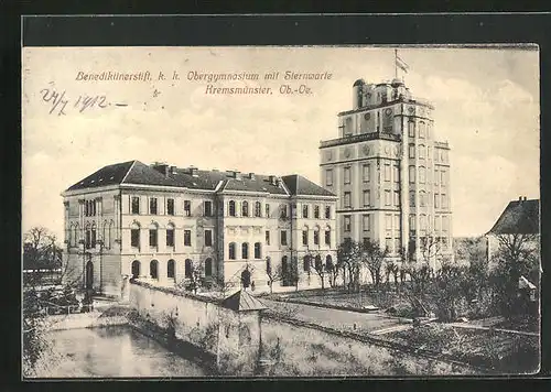 AK Kremsmünster, Benediktinerstift, k. k. Obergymnasium mit Sternwarte