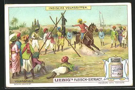 Sammelbild Liebig, Indische Volkssitten, Volksspiele