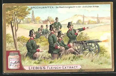 Sammelbild Liebig, Specialwaffen, Maschinengewehr i. d. deutschen Armee