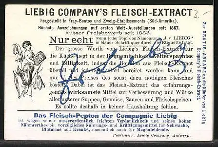 Sammelbild Liebig, Aus 1001 Nacht, Der arme Fischer und der Beherrscher der Gläubigen, Nr. 1