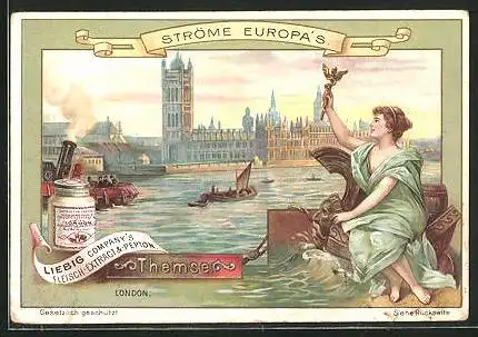 Sammelbild Liebig, Ströme Europa`s, Themse, London