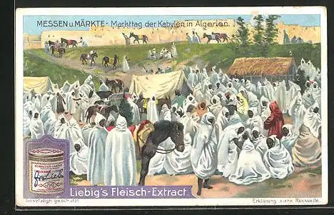 Sammelbild Liebig, Messen u. Märkte, Markttag der Kabylen in Algerien