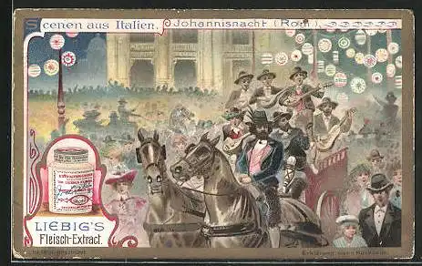 Sammelbild Liebig, Scenen aus Italien, Johannisnacht (Rom)