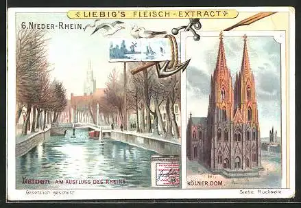 Sammelbild Liebig, 6. Nieder-Rhein, Kölner Dom, Leiden