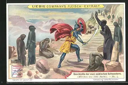 Sammelbild Liebig, Geschichte der zwei neidischen Schwestern, No. 4