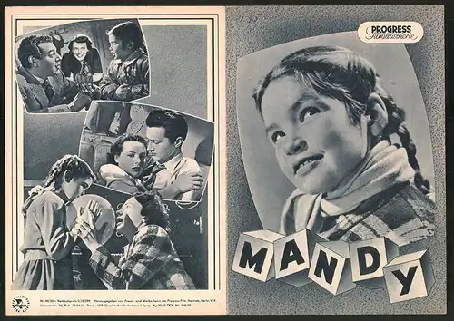 Filmprogramm PFI Nr. 90 /55, Mandy, Phyllis Calvert, Jack Hawkins, Terence Morgan, Regie: Alexander Mackendrick