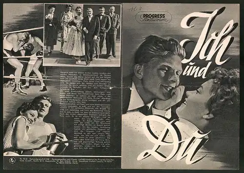 Filmprogramm PFI Nr. 74 /54, Ich und Du, Hardy Krüger, Liselotte Pulver, Regie: Alfred Weidenmann