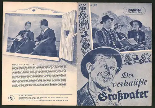 Filmprogramm PFI Nr. 87 /54, Der verkaufte Grossvater, Josef Eichheim, Oskar Sima, Regie: Joe Stöckel